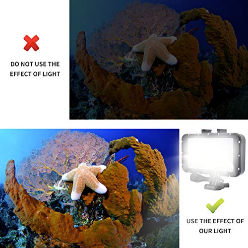 Suptig Video Lighting Dive Light Underwater Lights 72 Led Lights Compatible for Gopro Canon Nikon Pentax Panasonic Sony Samsung SLR Cameras 5 Kinds of Illuminating Colors Waterproof 147ft(45m) Black - Image 4