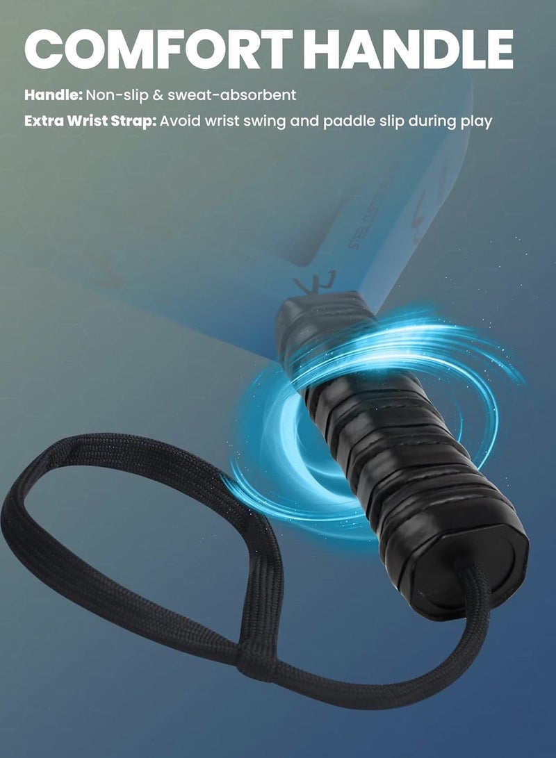 CAMEWIN Lightweight Padel Tennis Racket Pop Tennis Paddle Racquets Pro Fiberglass Carbon Fiber Paddle Racket with Cover Bag - Image 4