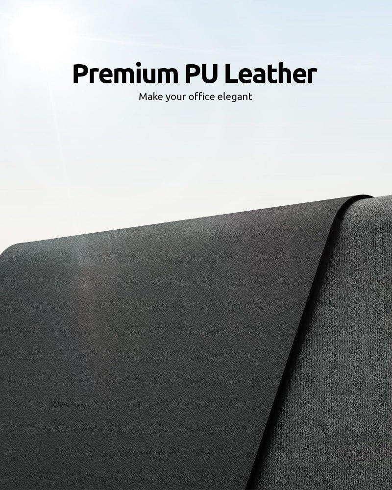 YSAGi Leather Desk Protector, Office Mat, Large Mouse Mat, Non-Slip PU Leather Blotter, Laptop Desk, Waterproof Writing Pad for Office and Home (Dark Grey, 23.6" x 13.8") - Image 2