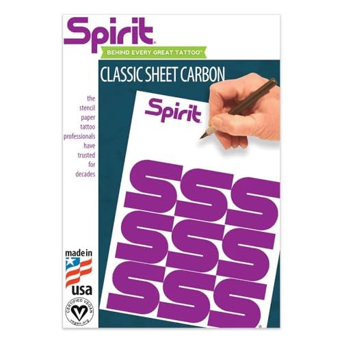 Spirit® Classic Sheet Carbon Tattoo Stencil Transfer Paper, 8.5" X 11" - 200 Sheets, Certified Vegan, Proudly Made In the USA - Image 5