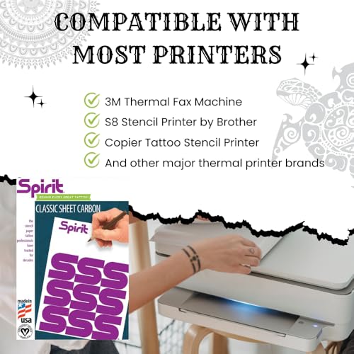 Spirit® Classic Sheet Carbon Tattoo Stencil Transfer Paper, 8.5" X 11" - 200 Sheets, Certified Vegan, Proudly Made In the USA - Image 3