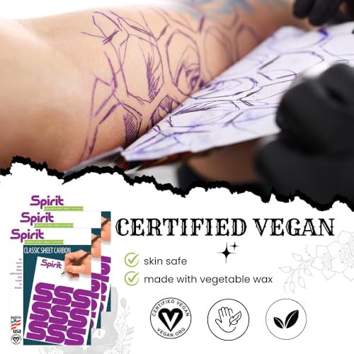 Spirit® Classic Sheet Carbon Tattoo Stencil Transfer Paper, 8.5" X 11" - 200 Sheets, Certified Vegan, Proudly Made In the USA - Image 4