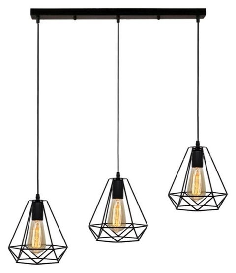 Diamond Fit Line Chandelier  - Black