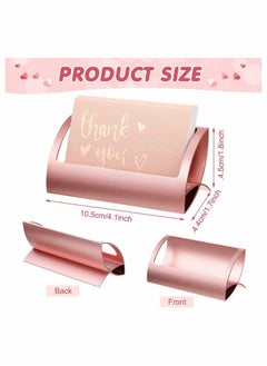 Excefore Business Card Holder, for Desk Aluminum Business Card Display Holder, Stand Desktop Name Card Rack Organizer Desk Card Accessory for Office, Reception, Rose Gold and Gold 2 Pieces  - Image 2