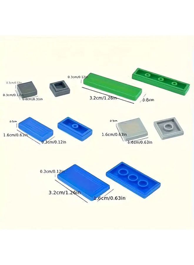 Light Blue ABS Plastic Building Blocks DIY Educational Construction Toy Kit With Thin Baseplates - Image 3