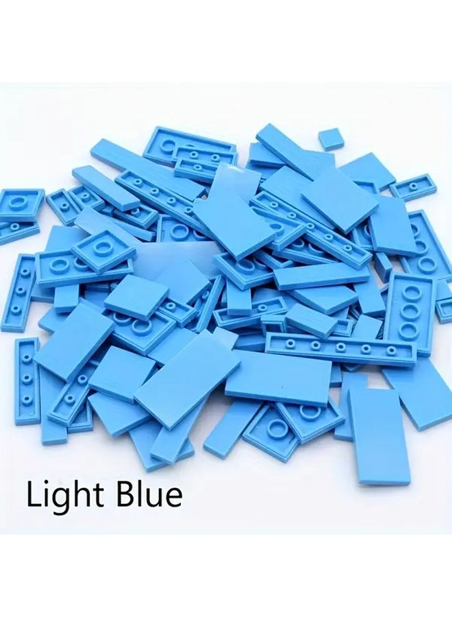 Light Blue ABS Plastic Building Blocks DIY Educational Construction Toy Kit With Thin Baseplates - Image 1