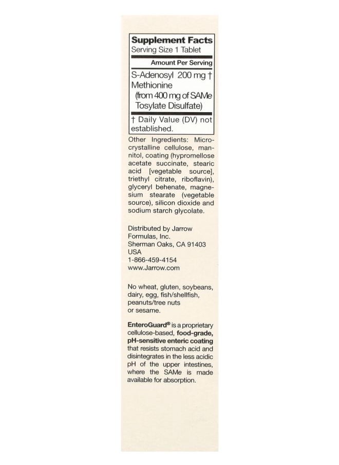 jarrow formulas SAMe 200 200 mg 20 Tablets  - Image 2