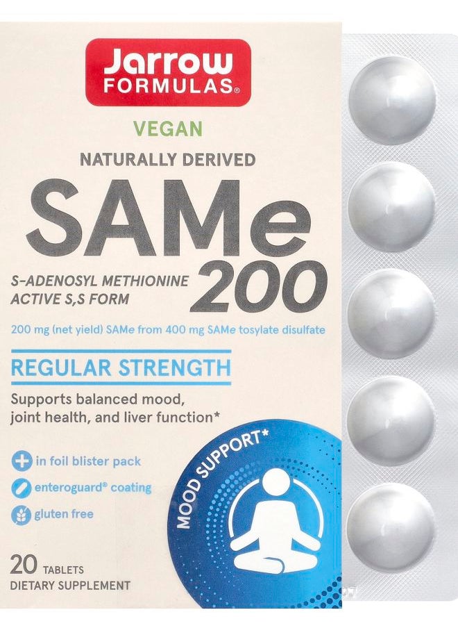 jarrow formulas SAMe 200 200 mg 20 Tablets  - Image 1