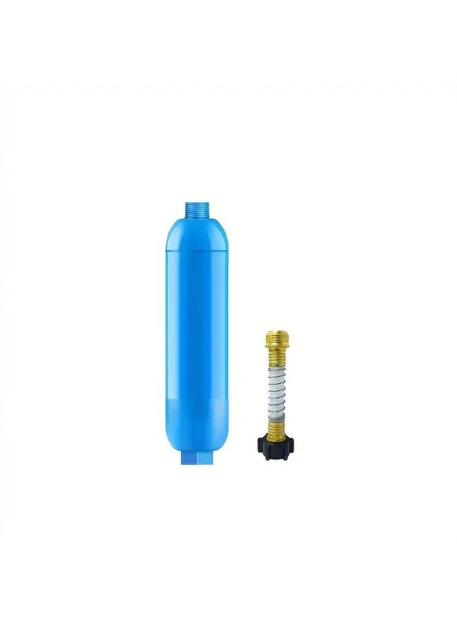 Blue RV Inline Water Filter Reduces Bad Taste Odor Chlorine Lead Fluoride Sediments - Image 1