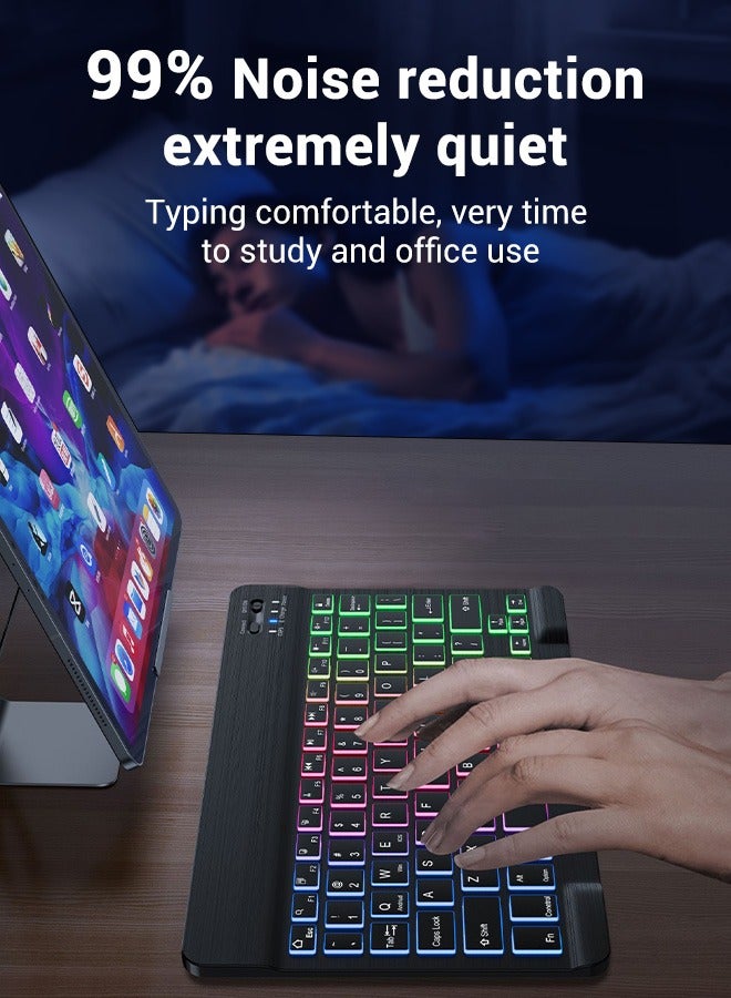 Necomi Bluetooth Keyboard For Ipad With Spacious Keys And 7-Color Backlight For Maximum Typing Comfort, Compatible With All Bluetooth-Enabled Devices  - Image 3