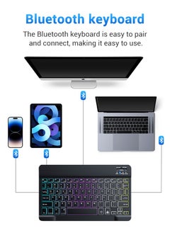 Necomi Bluetooth Keyboard For Ipad With Spacious Keys And 7-Color Backlight For Maximum Typing Comfort, Compatible With All Bluetooth-Enabled Devices  - Image 5