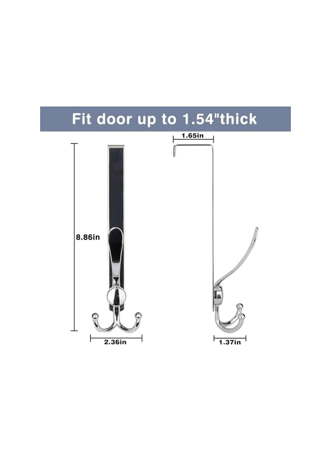 S-TOP 2 Packs Over The Door Hooks – Heavy Duty Stainless Steel Door Hanger for Coats, Robes - Image 4