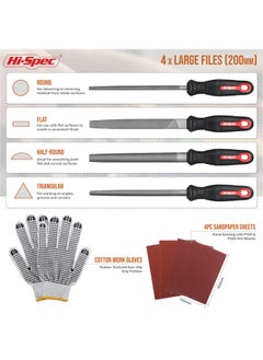 Hi-Spec Hi-Spec 16 Piece Metal Hand & Needle Files Tool Set Kit. Large & Small Mini T12 Carbon Steel Flat, Half, Round, Triangle Files. Complete in a Zipper Carry Case  - Image 2