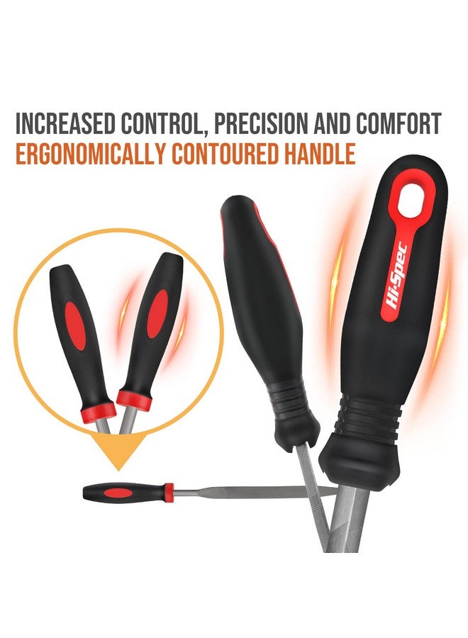 Hi-Spec Hi-Spec 16 Piece Metal Hand & Needle Files Tool Set Kit. Large & Small Mini T12 Carbon Steel Flat, Half, Round, Triangle Files. Complete in a Zipper Carry Case - Image 4