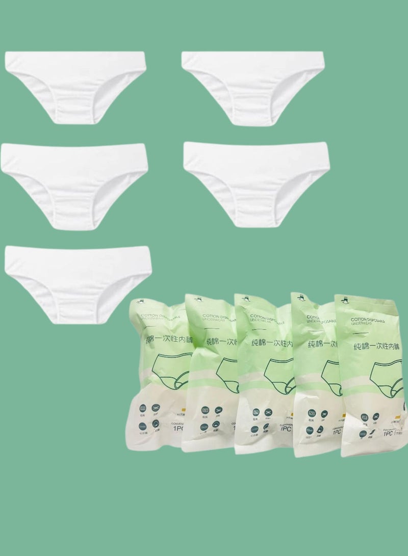 Disposable Panty After Delivery, Women High Waist C Section Maternity Postpartum Panties, 100% Pure Cotton Disposable Briefs, Max Absorbency Disposable Underwear Briefs for Travel, Business Trip, Hotel, Spa 5 Pieces, L Size - Image 2