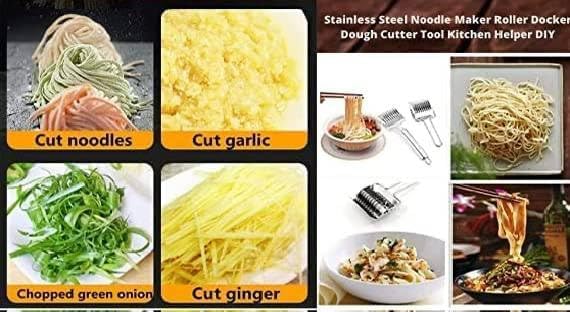 DS ENTERPRISE Noodle Cutter Pasta Spaghetti Maker Lattice Roller Docker Dough Wheel Cutter for Baking, Pizza, Cookies, Puff Pastry – Kitchen Gadget for Cooking Tools with Hanging Loop (A++) - Image 4
