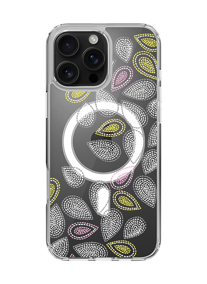 Stylizedd - For iPhone 16 Pro Max Case [Compatible with MagSafe] Slim Magnetic cover Clear Phone Case - Teardrop Stitches - Image 1