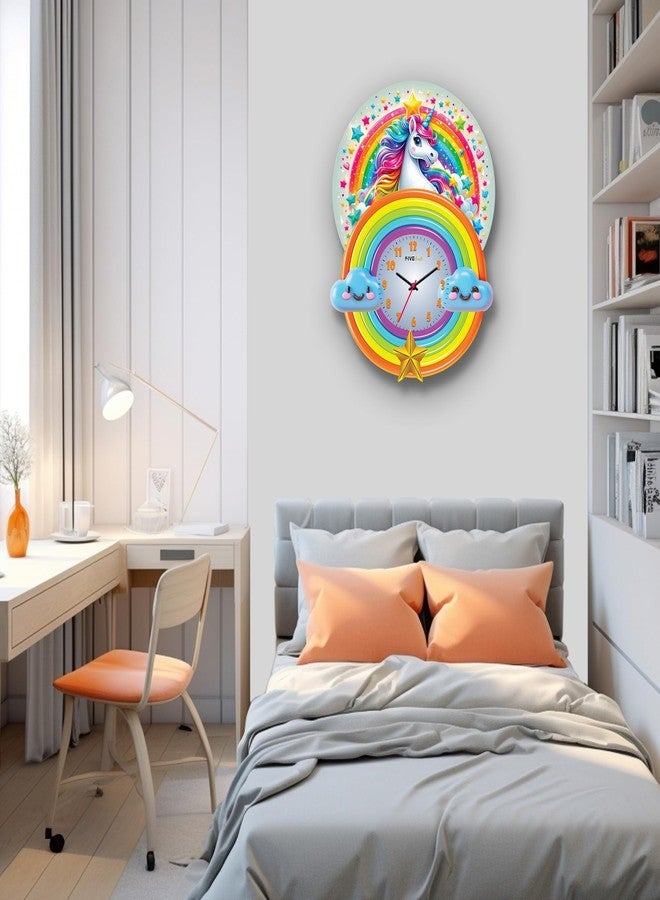 FIVE KRAFT Unicorn Rainbow Premium Wall Clock for Room Decor (Acrylic) - Image 4