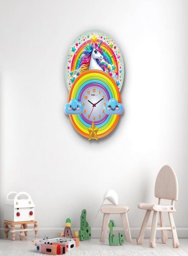 FIVE KRAFT Unicorn Rainbow Premium Wall Clock for Room Decor (Acrylic) - Image 5
