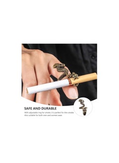 Generic Dragon Finger Ring Design Cigarette Holder for Men and Women, Gold Color  - Image 2