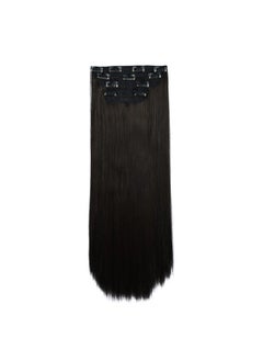 REECHO Multi-Length 12" 14" 16" Long Straight 4 PCS Set Thick Clip in on Hair Extensions Black Brown  - Image 4