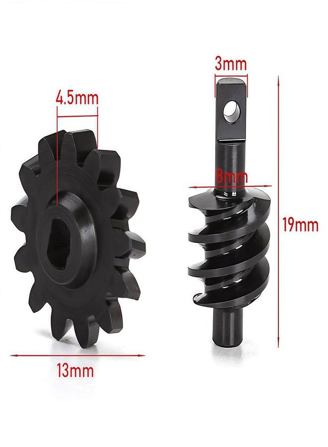 AMK 2pcs Steel Axle Differentials Gear 13T/2T Front and Rear Overdrive Differential Worm Gear for Axial SCX24 1/24 RC Crawler Truck Car Upgrades Parts Accessories (2T-12T) - Image 2