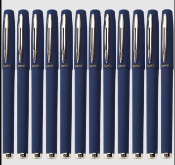 BaoKe Gel Ink Pens Rollerball Pens 0.5mm Medium Line, Box of 12 Pack, PC1828A (Blue) - Image 1
