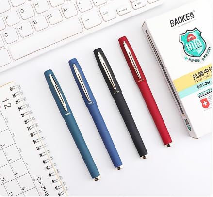 BaoKe Gel Ink Pens Rollerball Pens 0.5mm Medium Line, Box of 12 Pack, PC1828A (Blue) - Image 4