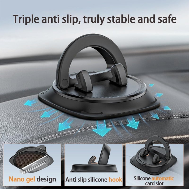 Car phone holder, stable 360 ° rotation, phone holder, anti slip, silicone accessory for vehicle dashboard, universal, used for RVs SUV、 truck - Image 5