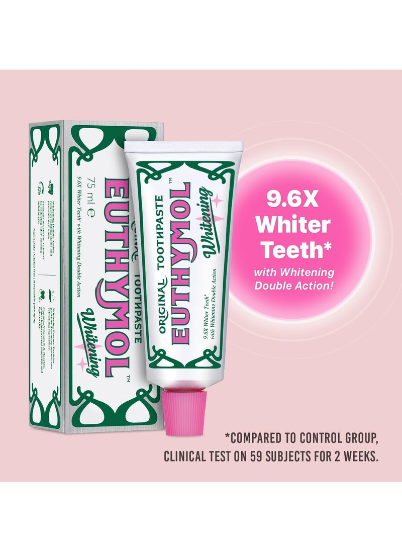 Euthymol Whitening Toothpaste,Stain Removal in 2 Weeks, Long-Lasting Freshness for Sensitive Gum and Teeth. Bad Breath, Cavity Prevention,2X75ml,Pack of 2  - Image 3