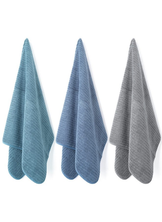 POLYTE Premium Microfiber All-Purpose Ribbed Terry Kitchen Towel, 12 Pack (Blue, Gray, Teal, 16x28 in) - Image 5