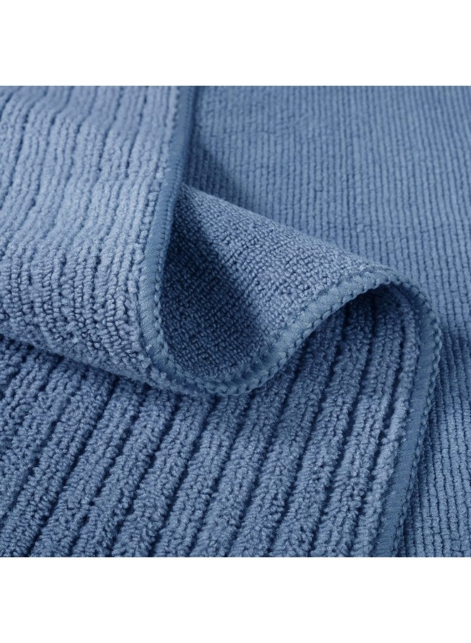 POLYTE Premium Microfiber All-Purpose Ribbed Terry Kitchen Towel, 12 Pack (Blue, Gray, Teal, 16x28 in) - Image 3
