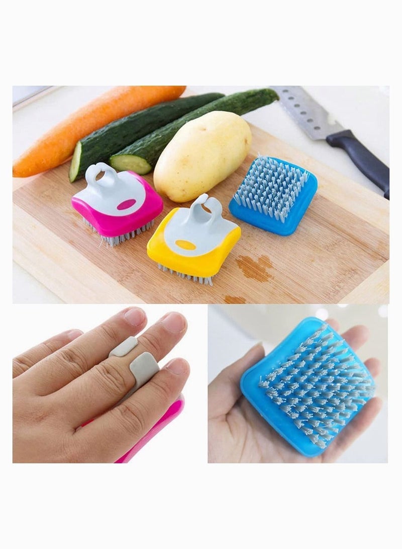 Fruit Vegetable Cleaning Brush  3Pcs Veggie Brushes Scrubber Flexible Bristles Tool  Kitchen Brush For Carrots Fruits - Image 2