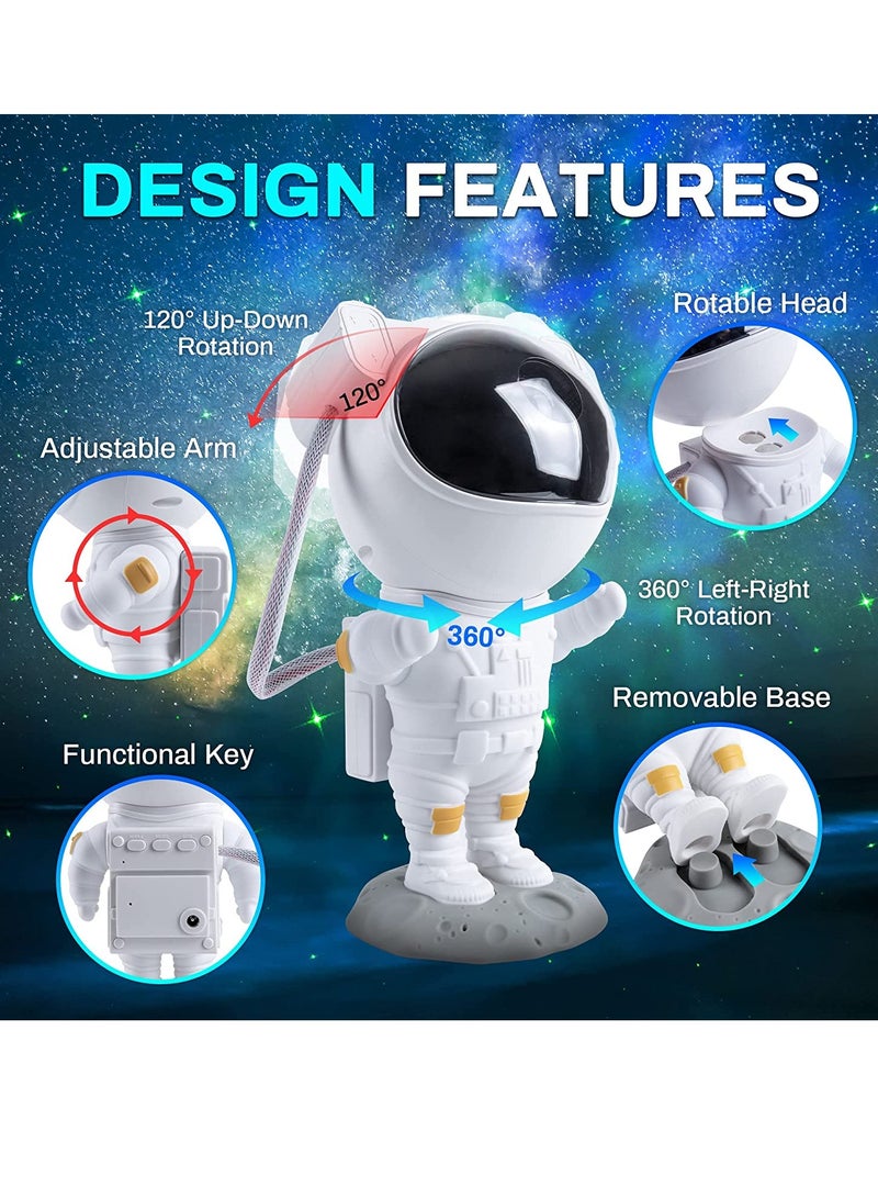 Star Projector Night Light with Timer, Remote Control and 360°Adjustable Design, Astronaut Nebula Galaxy Night Light Projector for Children Adults Baby Bedroom, Party Room and Game Room - Image 4