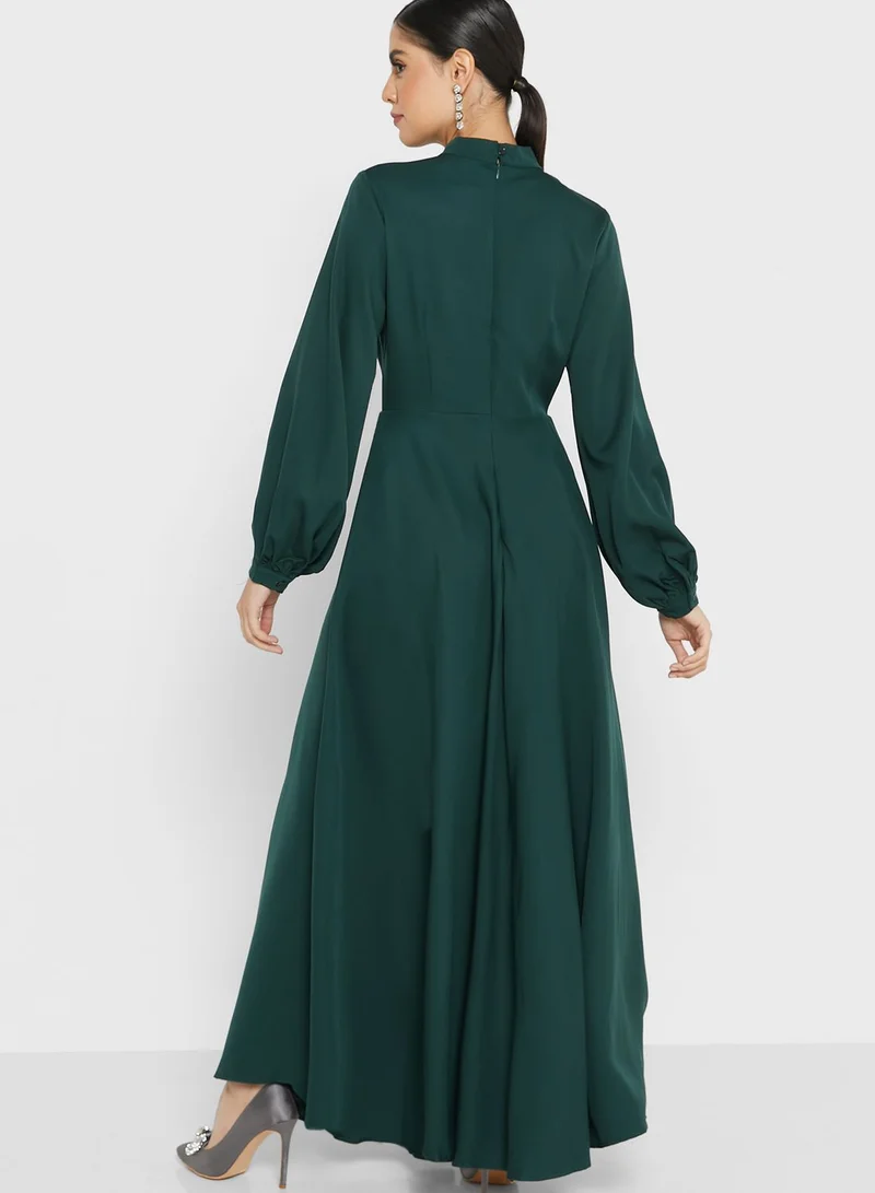 ELLA High Neck Self Tie Dress