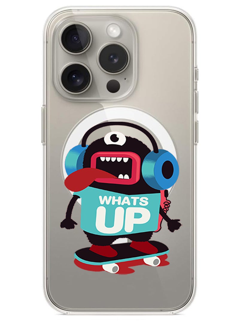 Theodor Magnetic Case for iPhone 15 Pro Max 6.7-inch Compatible with MagSafe Wireless Charging, Shockproof Phone Bumper Cover whats up copy - Image 1