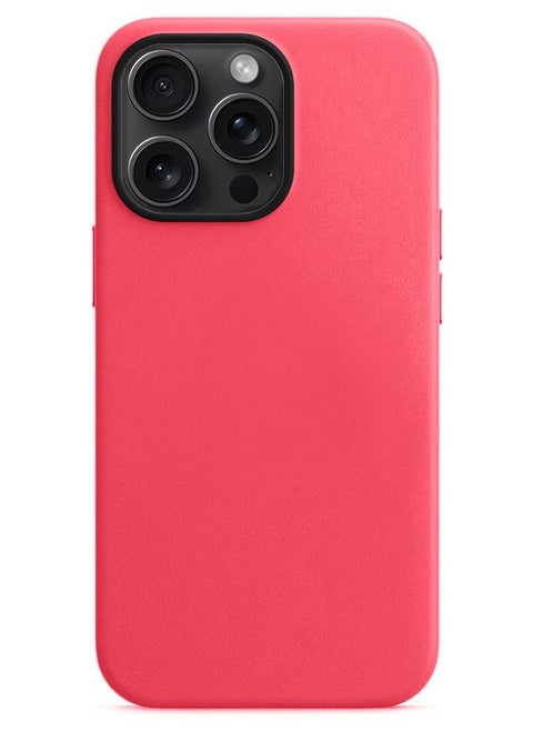 Artificial Leather Protective Case Cover For iPhone 13 Pro Red Color