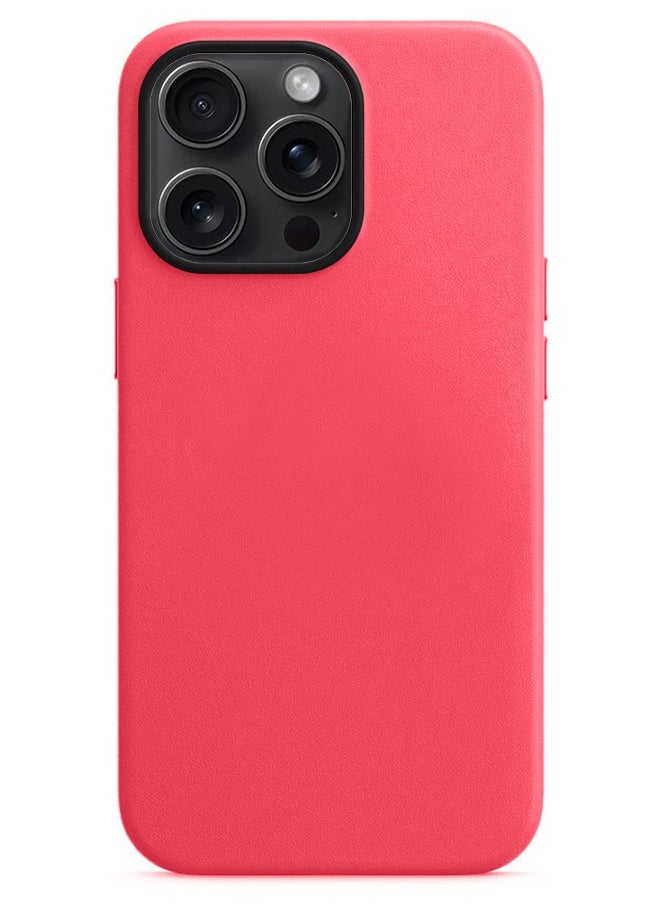 Artificial Leather Protective Case Cover For iPhone 13 Pro Red Color