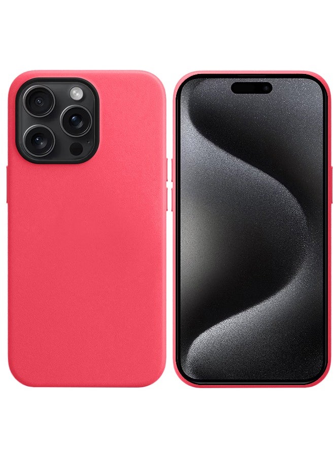 Artificial Leather Protective Case Cover For iPhone 13 Pro Red Color