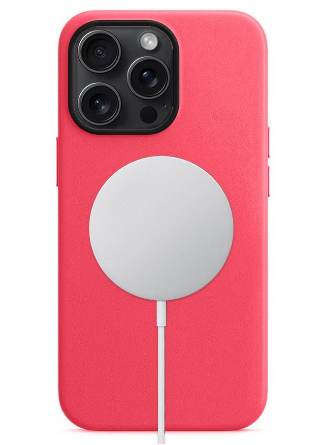 Artificial Leather Protective Case Cover For iPhone 13 Pro Red Color