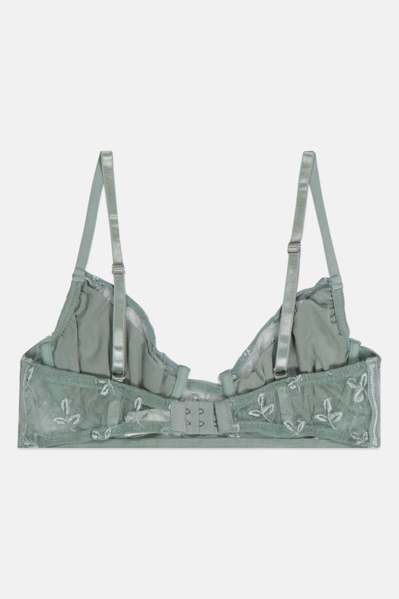 Sinsay Women Textured Non Padded Bra, Sage Green - Image 2