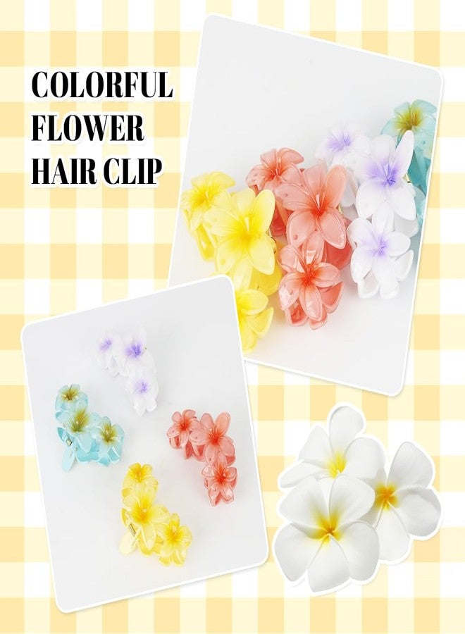 زيبويو مجموعة مشابك شعر ZIBUYU® المكونة من 4 قطع بتصميم زهرة بلوميريا كبيرة الحجم، مناسبة للشعر الكثيف والخفيف، بتصميم بوهيمي أنيق، مثالية كهدية أو هدية مميزة. - Image 5