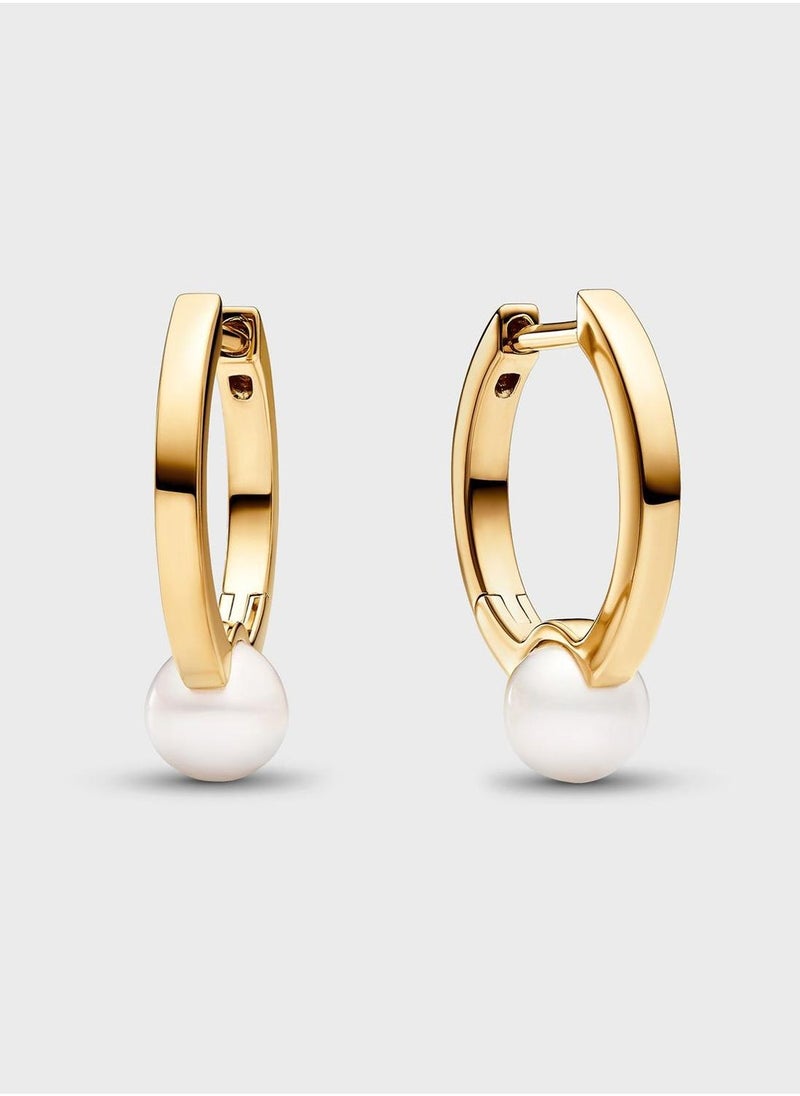 PANDORA Treated Freshwater Cultured Pearl Hoop Earrings  - Image 1