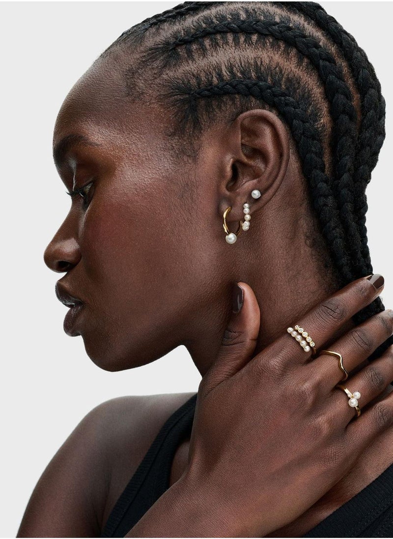 PANDORA Treated Freshwater Cultured Pearl Hoop Earrings  - Image 2