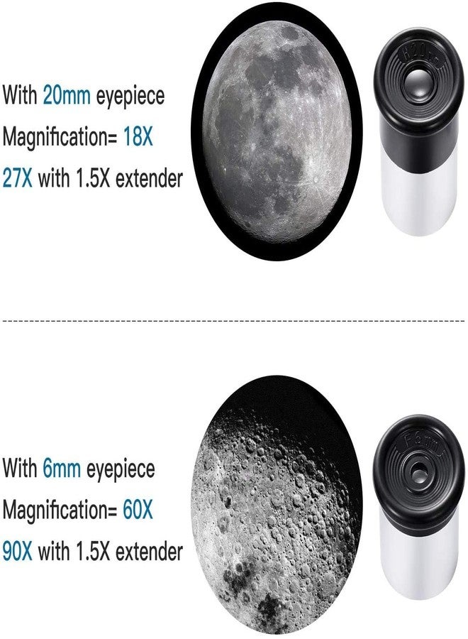 Qinaoco Telescope for Beginners Telescope for Children, Portable Astronomy Telescope 90X with Tripod, 2 Eyepieces, 1.5X Barlow Len - Image 2