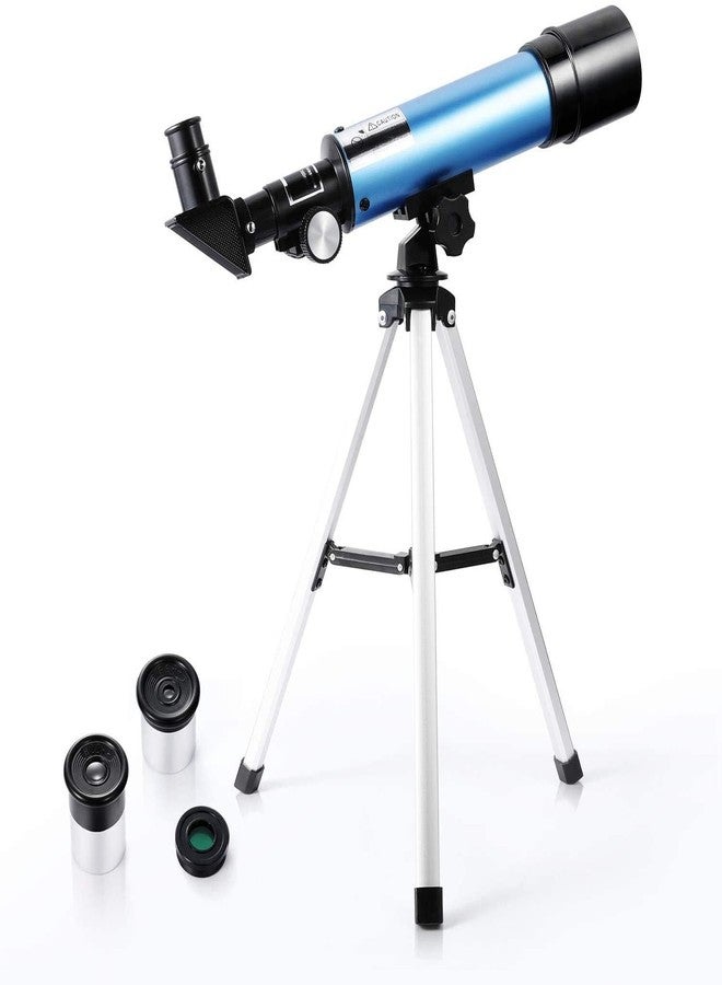 Qinaoco Telescope for Beginners Telescope for Children, Portable Astronomy Telescope 90X with Tripod, 2 Eyepieces, 1.5X Barlow Len - Image 1