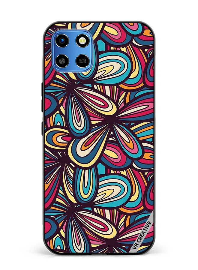 VR CREATIVE Protective Case Cover For Infinix Smart 6 HD Flower Abstract Design Multicolour - Image 1