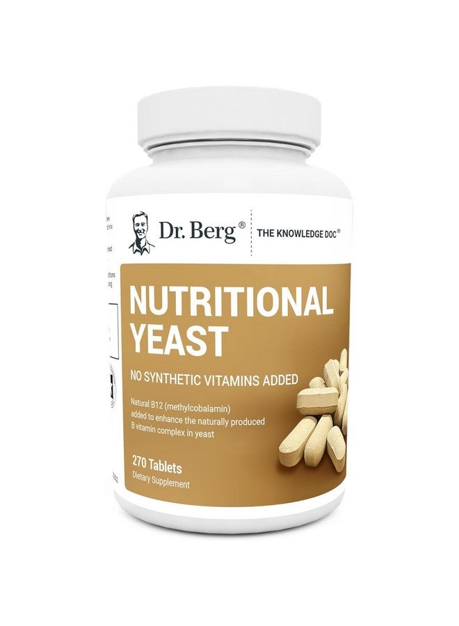 دكتور بيرج نيوتريشنالز أقراص الخميرة الغذائية من دكتور بيرج - مضاف إليها فيتامين ب12 الطبيعي - مجمع فيتامينات ب الثمانية - بنكهة الفانيليا العضوية - 270 قرصًا نباتيًا من المكملات الغذائية
