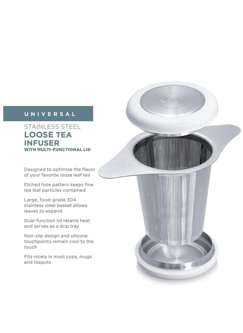 Oasisgalore Tea Strainer, 304 Stainless Steel Tea Filter Strainer with Lid and Double Handles for Teapots Cups.  - Image 4