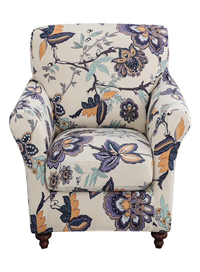FORCHEER Armchair Slipcovers 2 Piece Printed Sofa Couch Covers with 1 Separate Cushion Couch Covers Washable Sofa Slipcover with Elastic Bottom for Living Room(Armchair, Styles 10) - Image 1